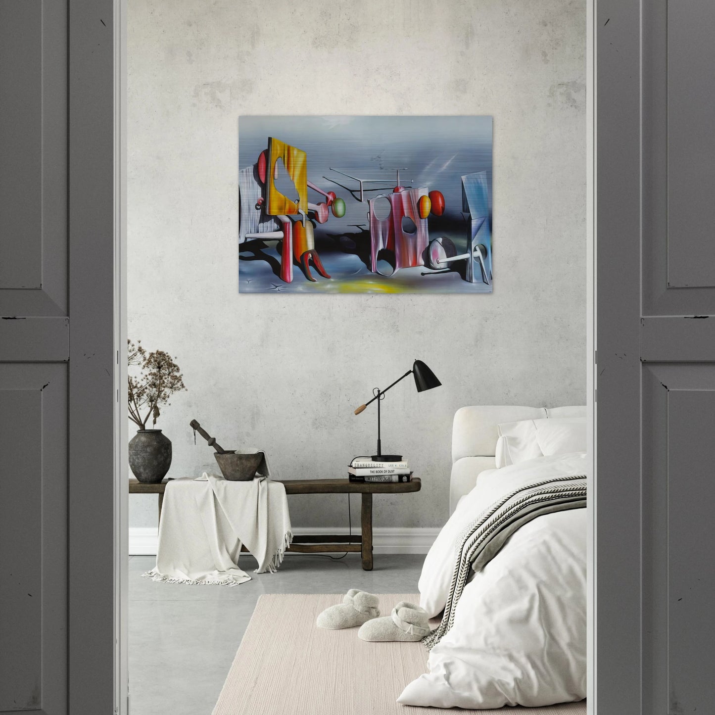 Reply to Red - Yves Tanguy Brushed Aluminum Print - 70x100 cm / 28x40 inches | Yves Tanguy Aluminum Print | Yves Tanguy Prints