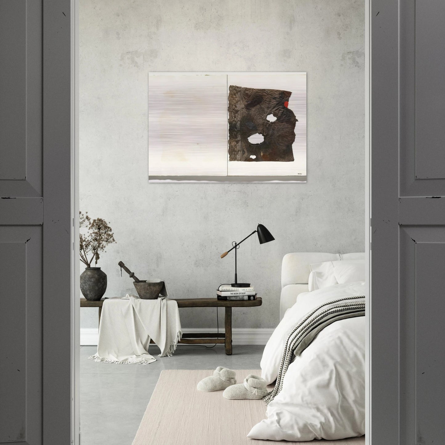 Plate from 17 variazioni su temi proposti per una pura ideologia fonetica - 1955 - Alberto Burri Brushed Aluminum Print - 70x100 cm / 28x40 inches | Alberto Burri Aluminum Print | Alberto Burri Prints