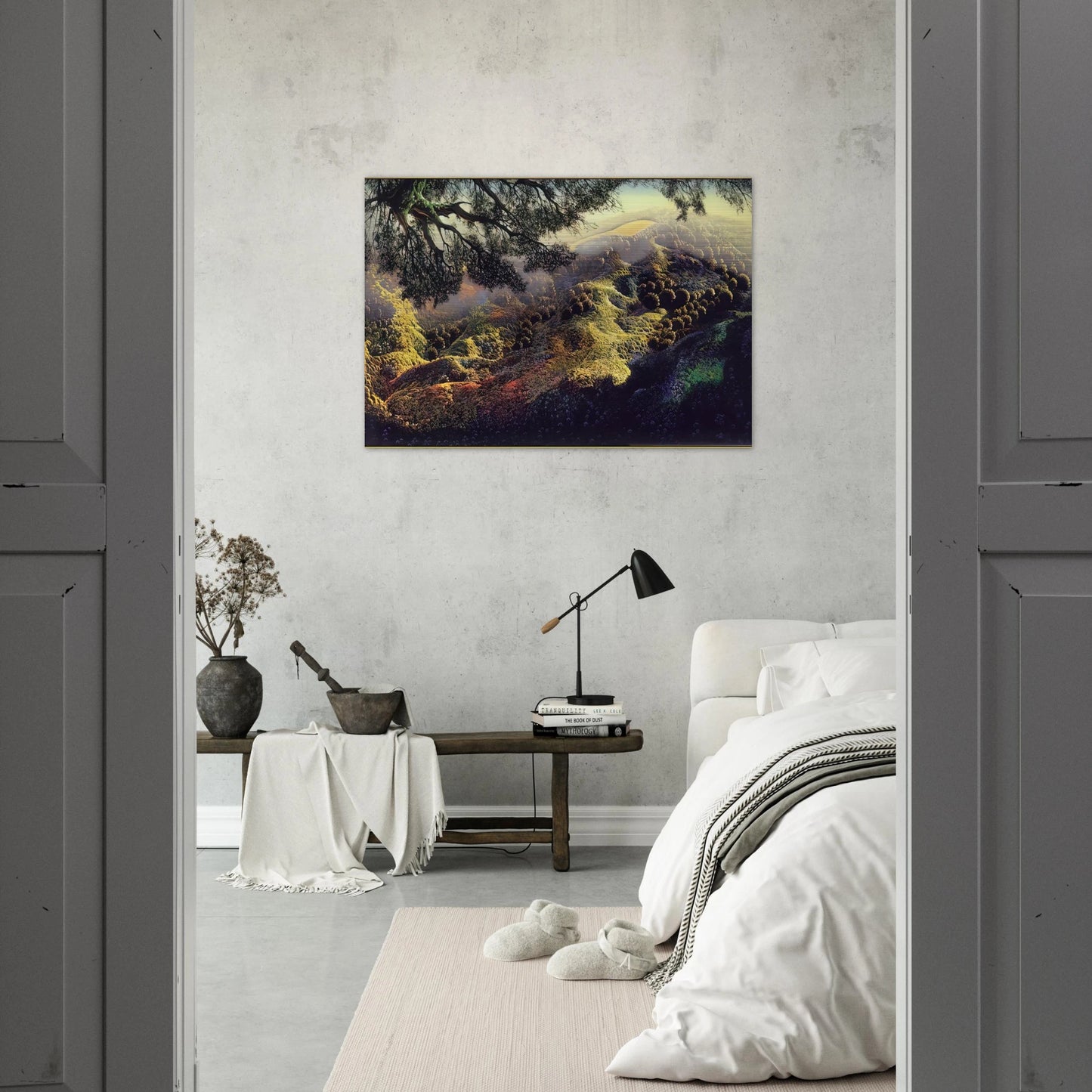 Paradise - Eyvind Earle Brushed Aluminum Print - 70x100 cm / 28x40 inches | Eyvind Earle Aluminum Print | Eyvind Earle Prints