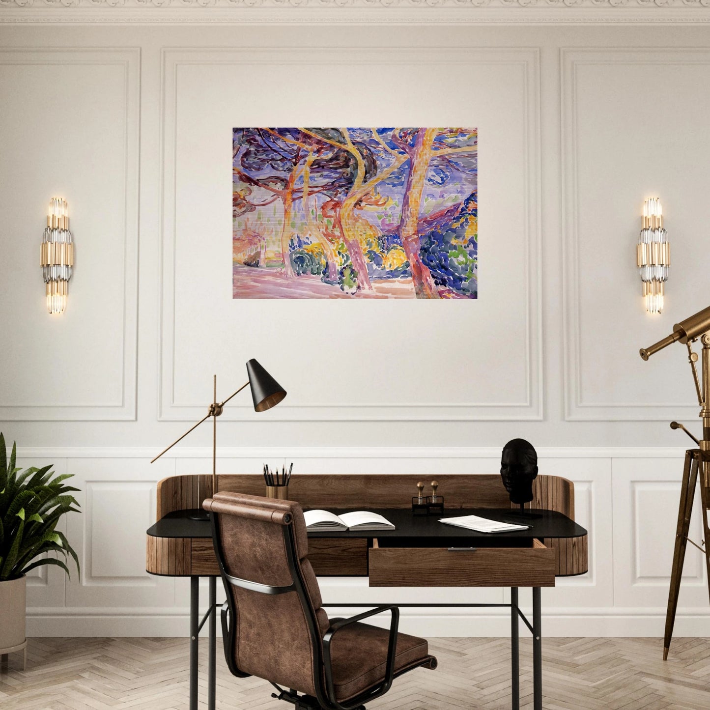 Under the Pines - Henri-Edmond Cross Brushed Aluminum Print - 70x100 cm / 28x40 inches | Henri-Edmond Cross Aluminum Print | Henri-Edmond Cross Prints