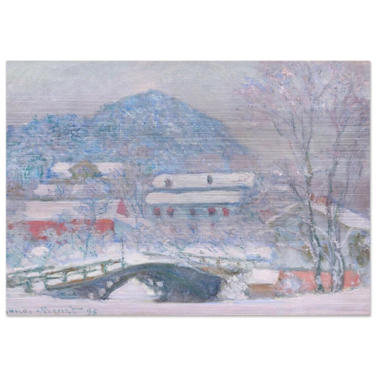 Norway, Sandviken Village in the Snow - claude monet Brushed Aluminum Print - 70x100 cm / 28x40 inches | claude monet Aluminum Print | claude monet Prints