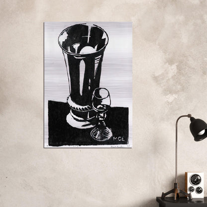 STILL LIFE 1917 - MC Escher Brushed Aluminum Print - 70x100 cm / 28x40 inches | MC Escher Aluminum Print | MC Escher Prints