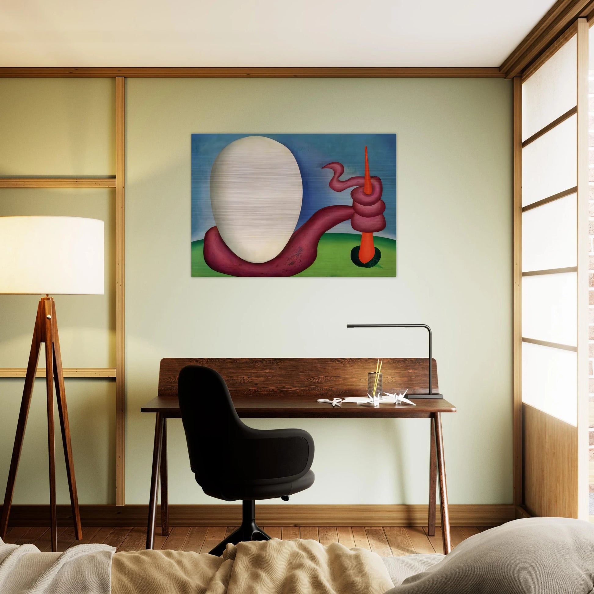 The Egg - Tarsila do Amaral Brushed Aluminum Print - 70x100 cm / 28x40 inches | Tarsila do Amaral Aluminum Print | Tarsila do Amaral Prints