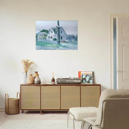 White House with Dormer Window - Edward Hopper Brushed Aluminum Print - 70x100 cm / 28x40 inches | Edward Hopper Aluminum Print | Edward Hopper Prints