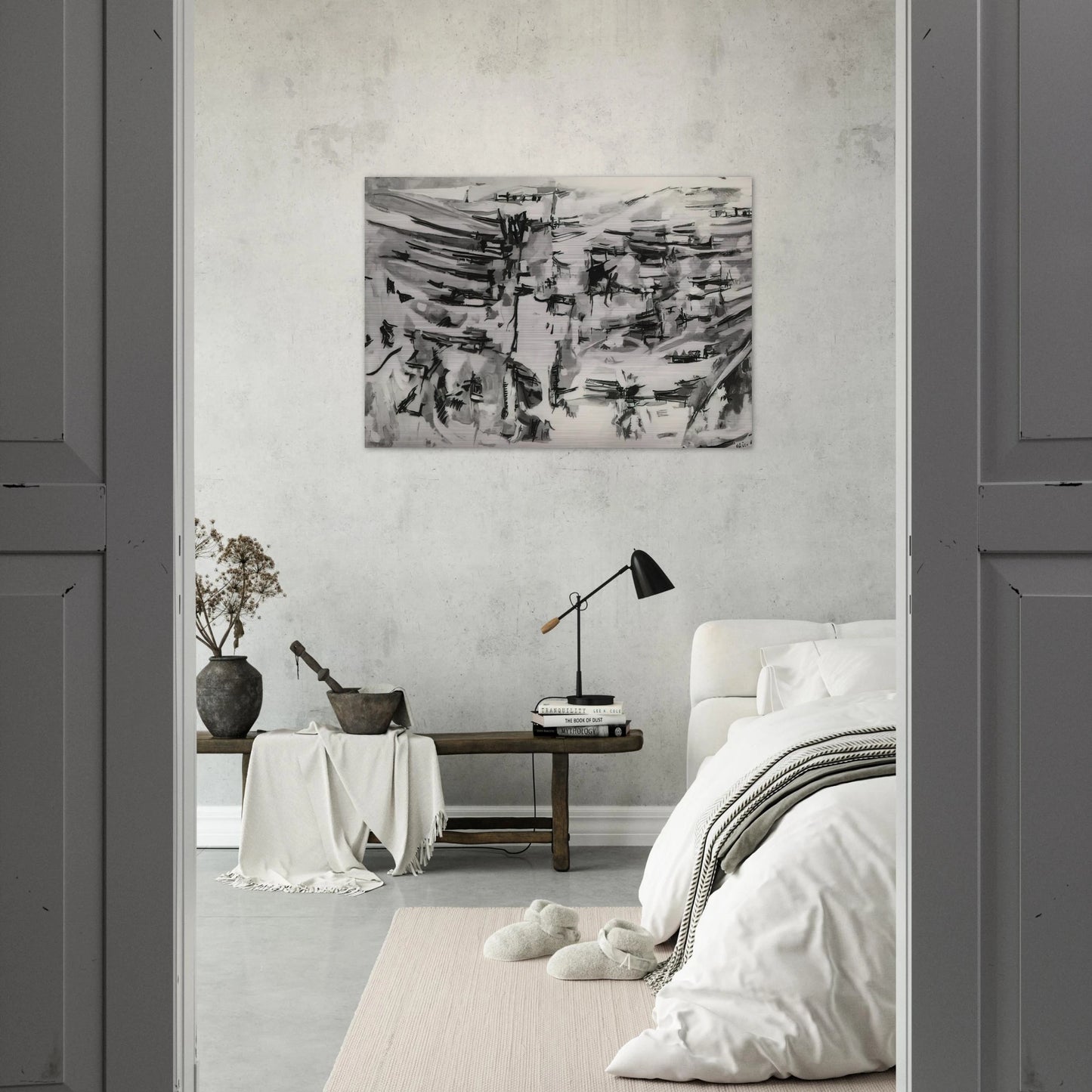 Composition - 1955 - Maria Helena Vieira da Silva Brushed Aluminum Print - 70x100 cm / 28x40 inches | Maria Helena Vieira da Silva Aluminum Print | Maria Helena Vieira da Silva Prints
