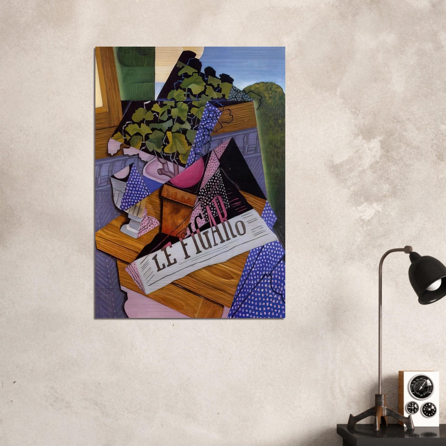 A POT OF GERANIUMS 1915 - Juan Gris Brushed Aluminum Print - 70x100 cm / 28x40 inches | Juan Gris Aluminum Print | Juan Gris Prints