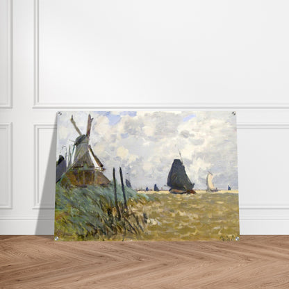 Windmill near Zaandam - claude monet Acrylic Print - 70x100 cm / 28x40″ inches