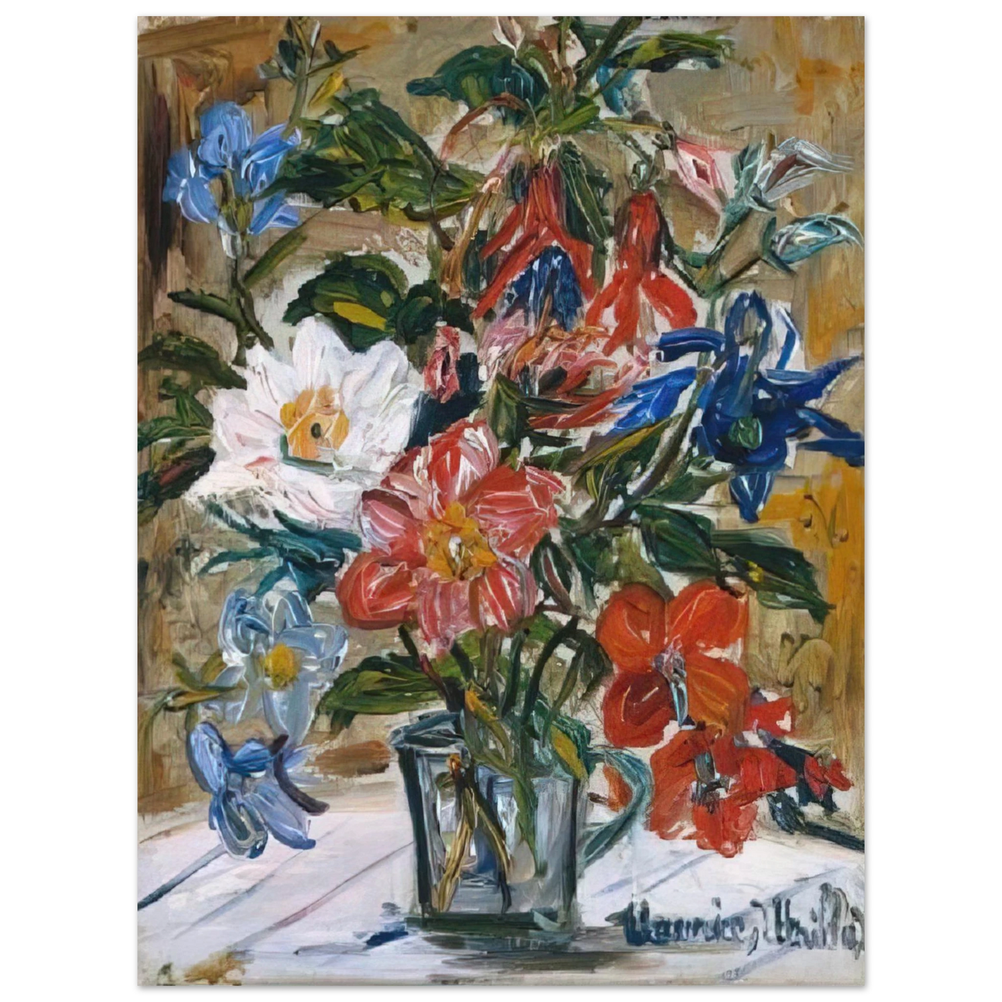 Maurice Utrillo - VASE WITH FLOWERS  75x100 cm / 30x40inches Fine Art Poster
