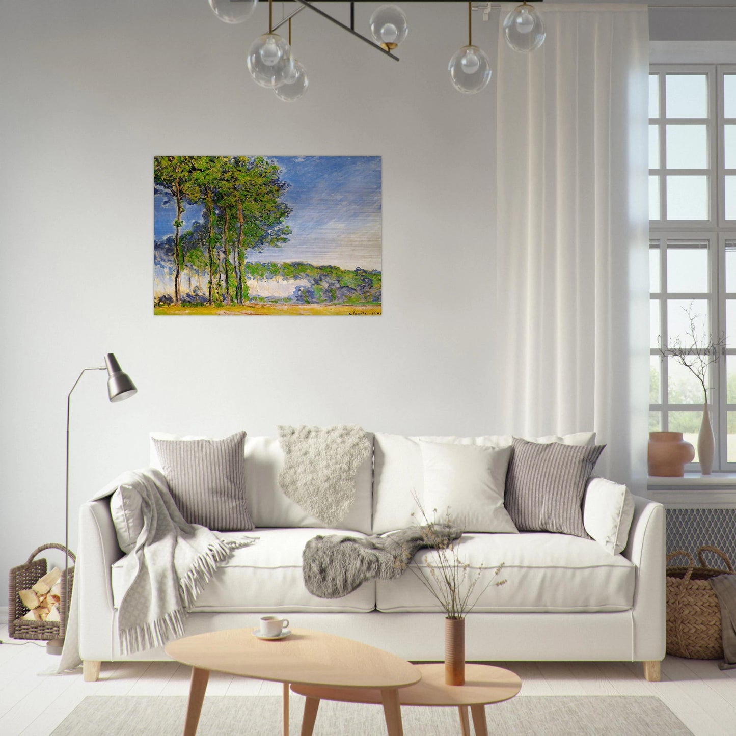Poplars, View from the Marsh - claude monet Brushed Aluminum Print - 70x100 cm / 28x40 inches | claude monet Aluminum Print | claude monet Prints