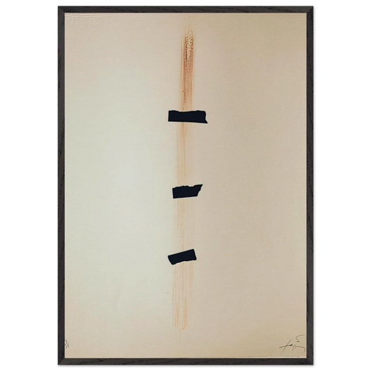 LES TROIS NOIRS 1976 - Antoni Tapies 70x100 cm / 28x40 inches Framed Art Print – Black Wooden Frame