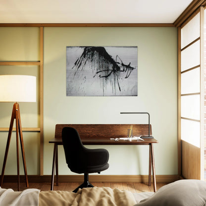 NIGHT IN THE HOTEL ABSTRACT IN BLACK AND WHITE - Salvador Dali Brushed Aluminum Print - 70x100 cm / 28x40 inches | Salvador Dali Aluminum Print | Salvador Dali Prints