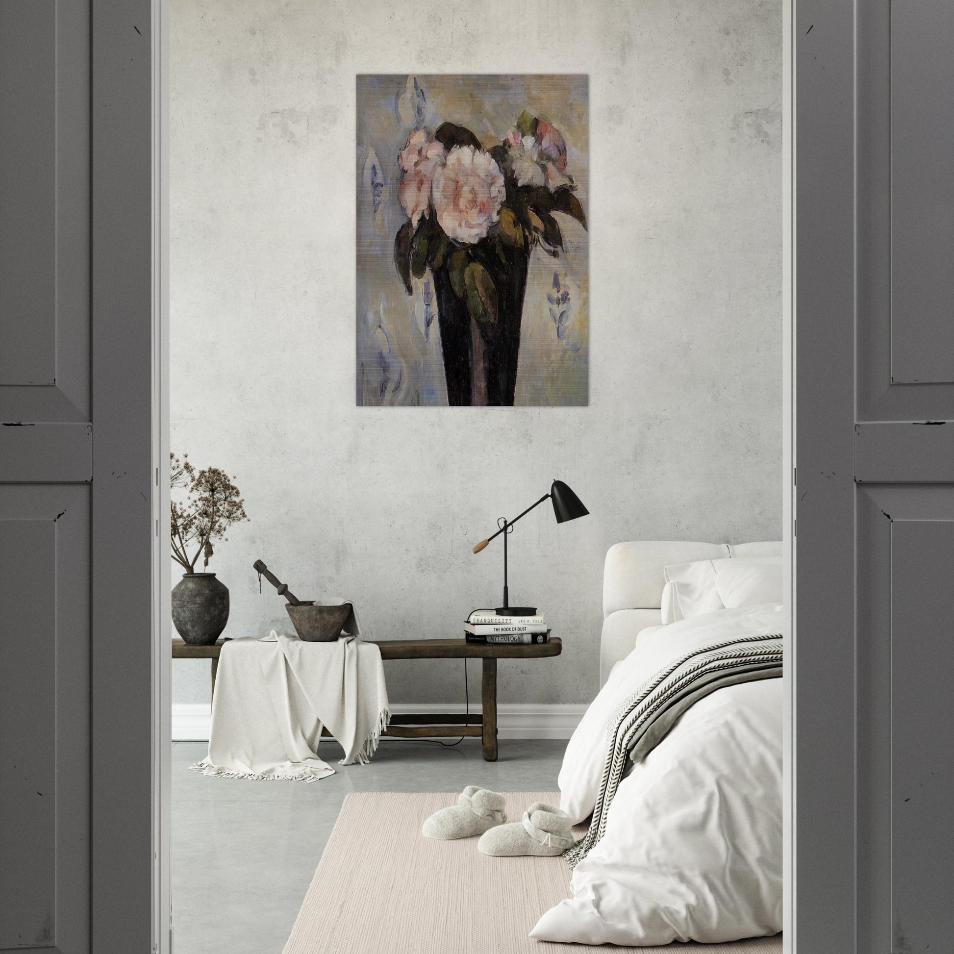 Dark Blue Vase - Paul Cézanne Brushed Aluminum Print - 70x100 cm / 28x40 inches | Paul Cézanne Aluminum Print | Paul Cézanne Prints