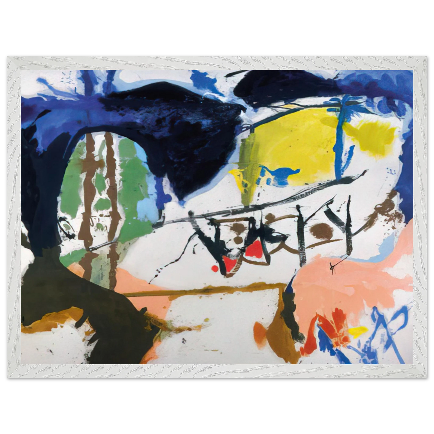 Helen Frankenthaler - Acres - 1959 Wall art - 15x20 cm / 6x8 inches - Premium Wooden Framed Poster With Fine Art Paper-canvas - Black frame