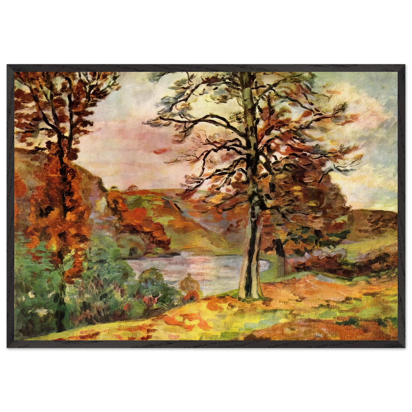 Landscape - 1870 - Armand Guillaumin 70x100 cm / 28x40 inches Framed Art Print – Black Wooden Frame