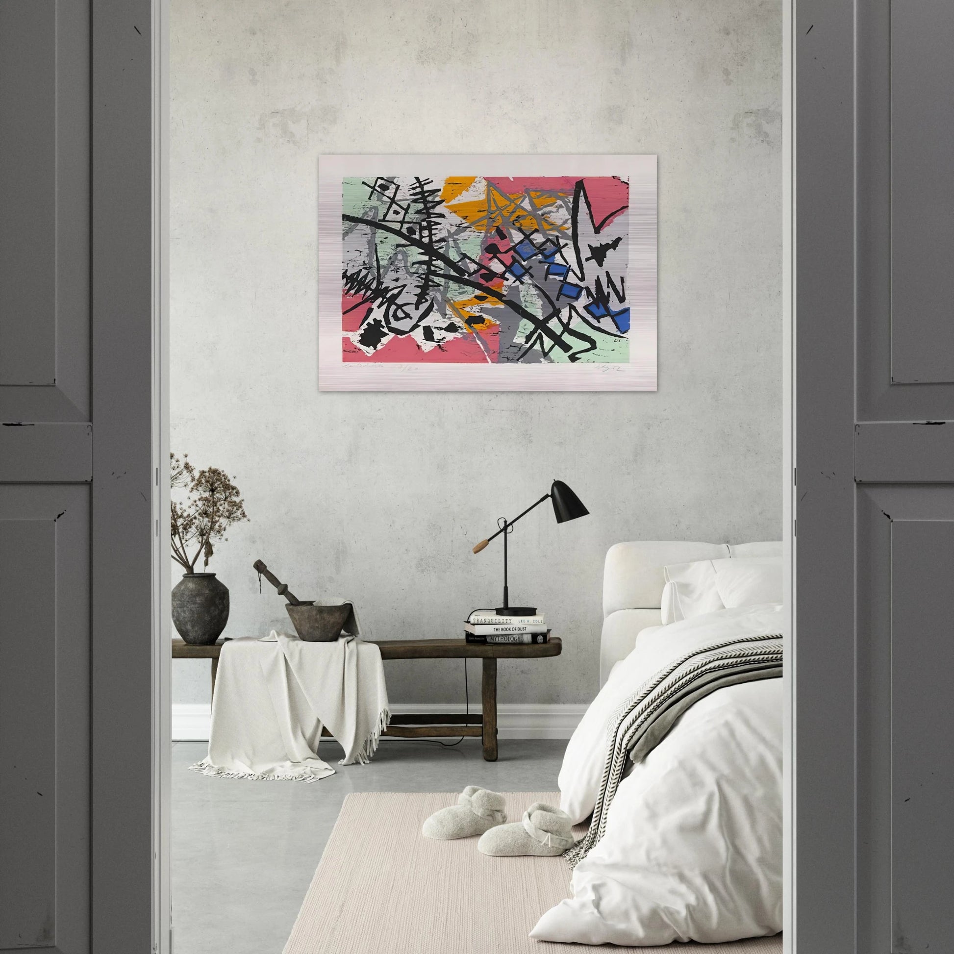 Farbholzschnitt 1952-4 - 1952 - Ernst Wilhelm Nay Brushed Aluminum Print - 70x100 cm / 28x40 inches | Ernst Wilhelm Nay Aluminum Print | Ernst Wilhelm Nay Prints