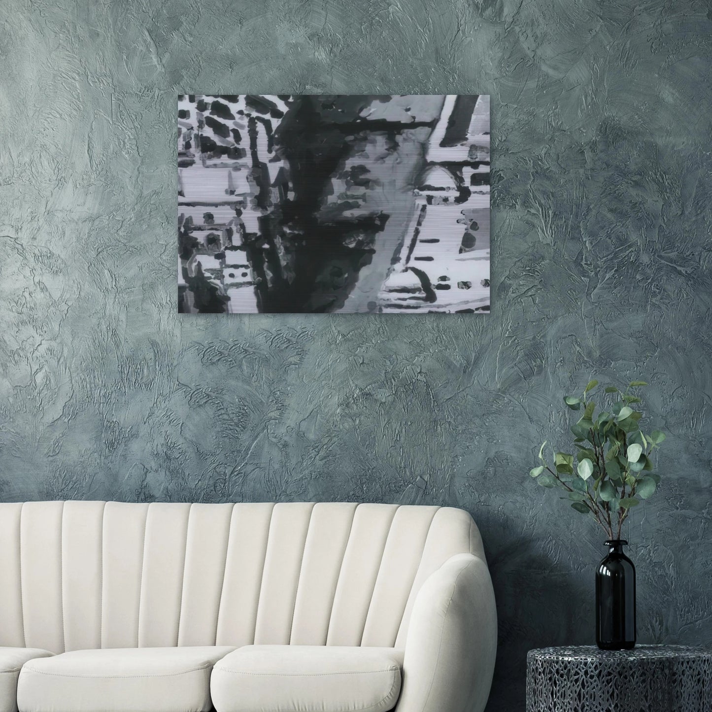 TOWNSCAPE M7 1968 - Gerhard Richter Brushed Aluminum Print - 70x100 cm / 28x40 inches | Gerhard Richter Aluminum Print | Gerhard Richter Prints