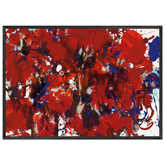 Untitled  SFP94-39  SFF 1714  - Sam Francis 70x100 cm / 28x40 inches Framed Art Print – Black Wooden Frame