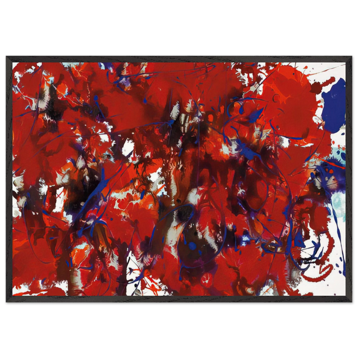 Untitled  SFP94-39  SFF 1714  - Sam Francis 70x100 cm / 28x40 inches Framed Art Print – Black Wooden Frame
