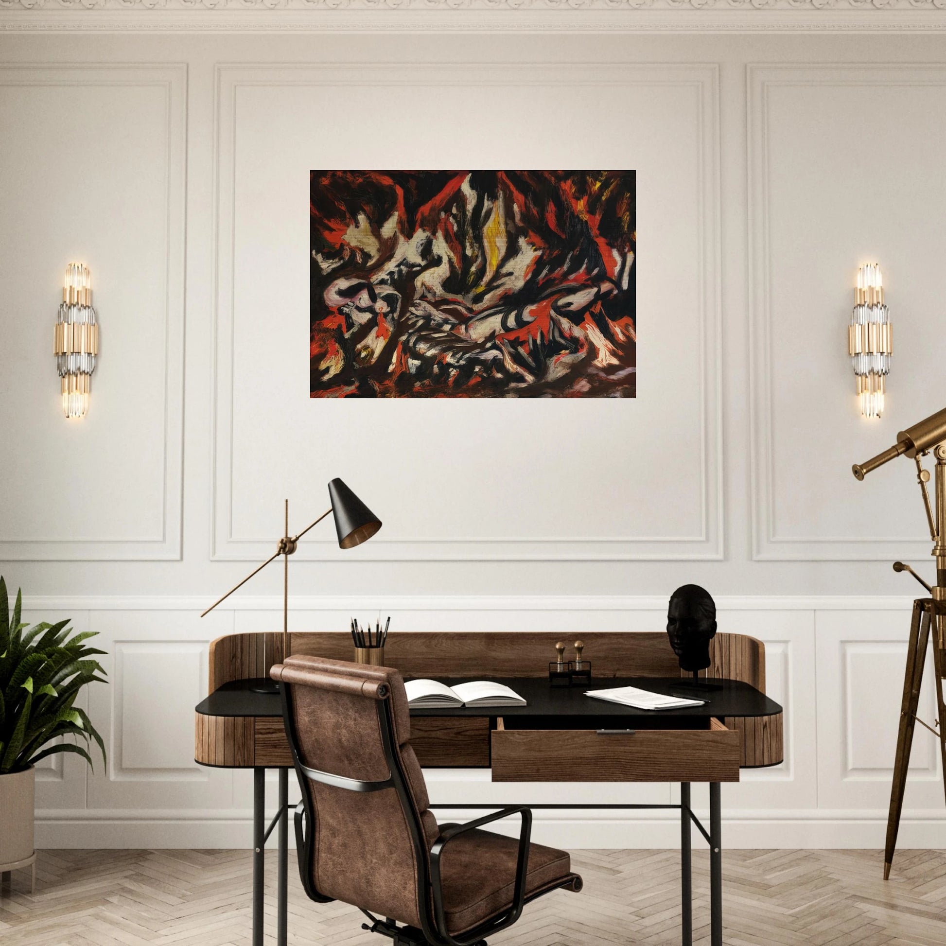 THE FLAME 1938 - Jackson Pollock Brushed Aluminum Print - 70x100 cm / 28x40 inches | Jackson Pollock Aluminum Print | Jackson Pollock Prints