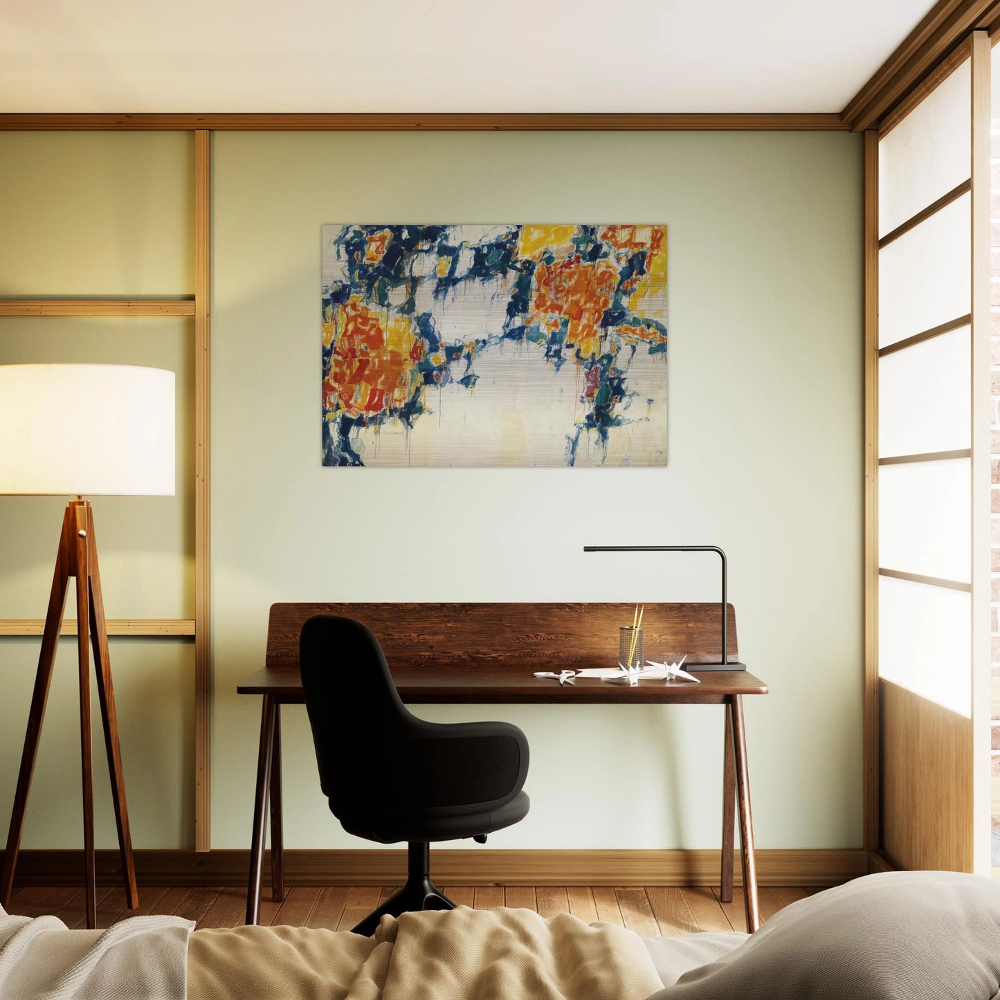 Basel Mural I - Sam Francis Brushed Aluminum Print - 70x100 cm / 28x40 inches | Sam Francis Aluminum Print | Sam Francis Prints