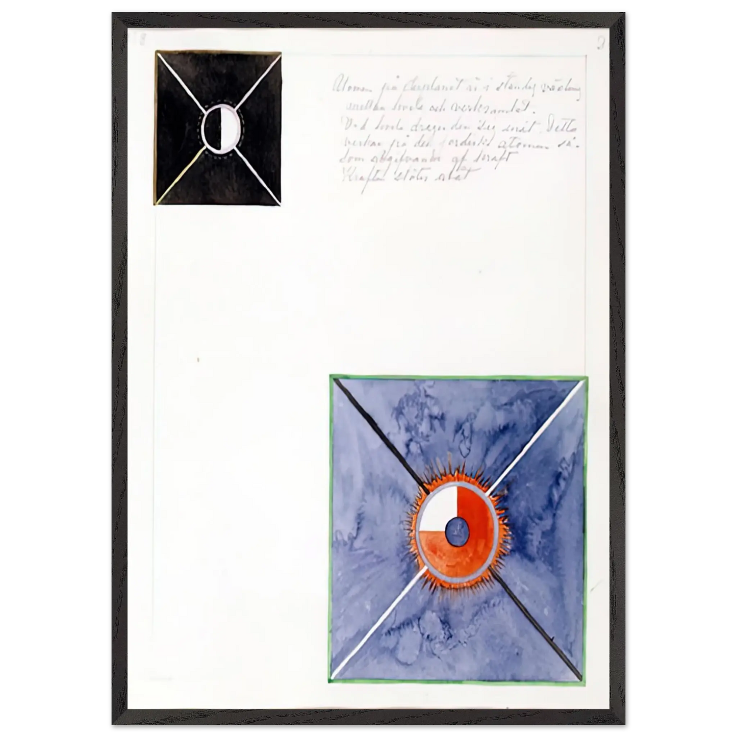Hilma af Klint - ATOM SERIES NO 8 ATOM ON THE ETHER PLANE IS IN CONSTANT CHANGE BETWEEN REST AND ACTIVITY AT THE 1917 Wall art - 30x45 cm / 12x18 Inches - Premium Wooden Framed Poster With Fine Art Paper - White frame