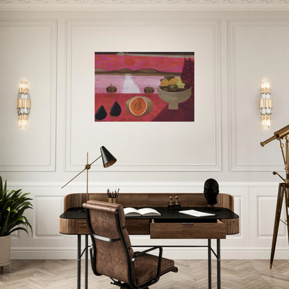 Still life with fruit - 1997 - Mary Fedden Brushed Aluminum Print - 70x100 cm / 28x40 inches | Mary Fedden Aluminum Print | Mary Fedden Prints