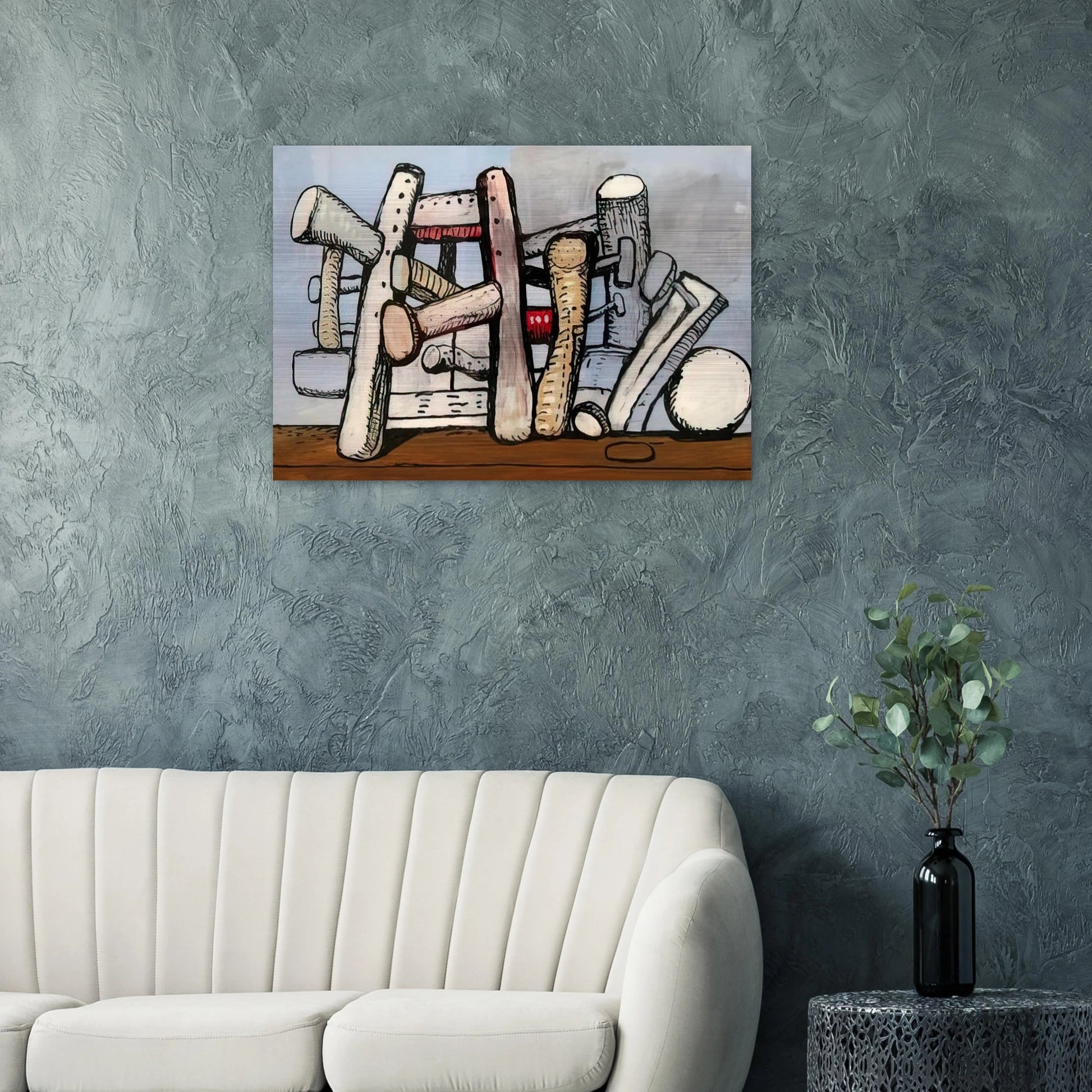 UNTITLED 1980 - Philip Guston Brushed Aluminum Print - 70x100 cm / 28x40 inches | Philip Guston Aluminum Print | Philip Guston Prints