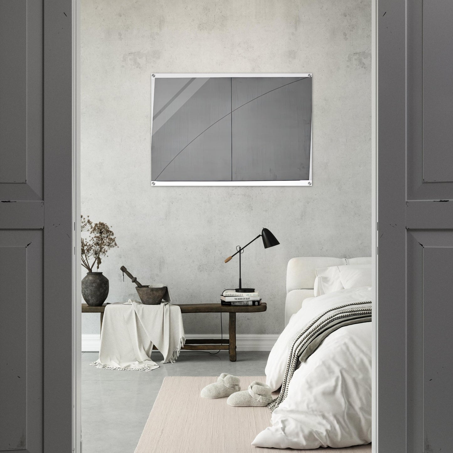 A CURVED LINE WITHIN TWO DISTORTED RECTANGLES 1978 - Robert Mangold Acrylic Print - 70x100 cm / 28x40″ inches