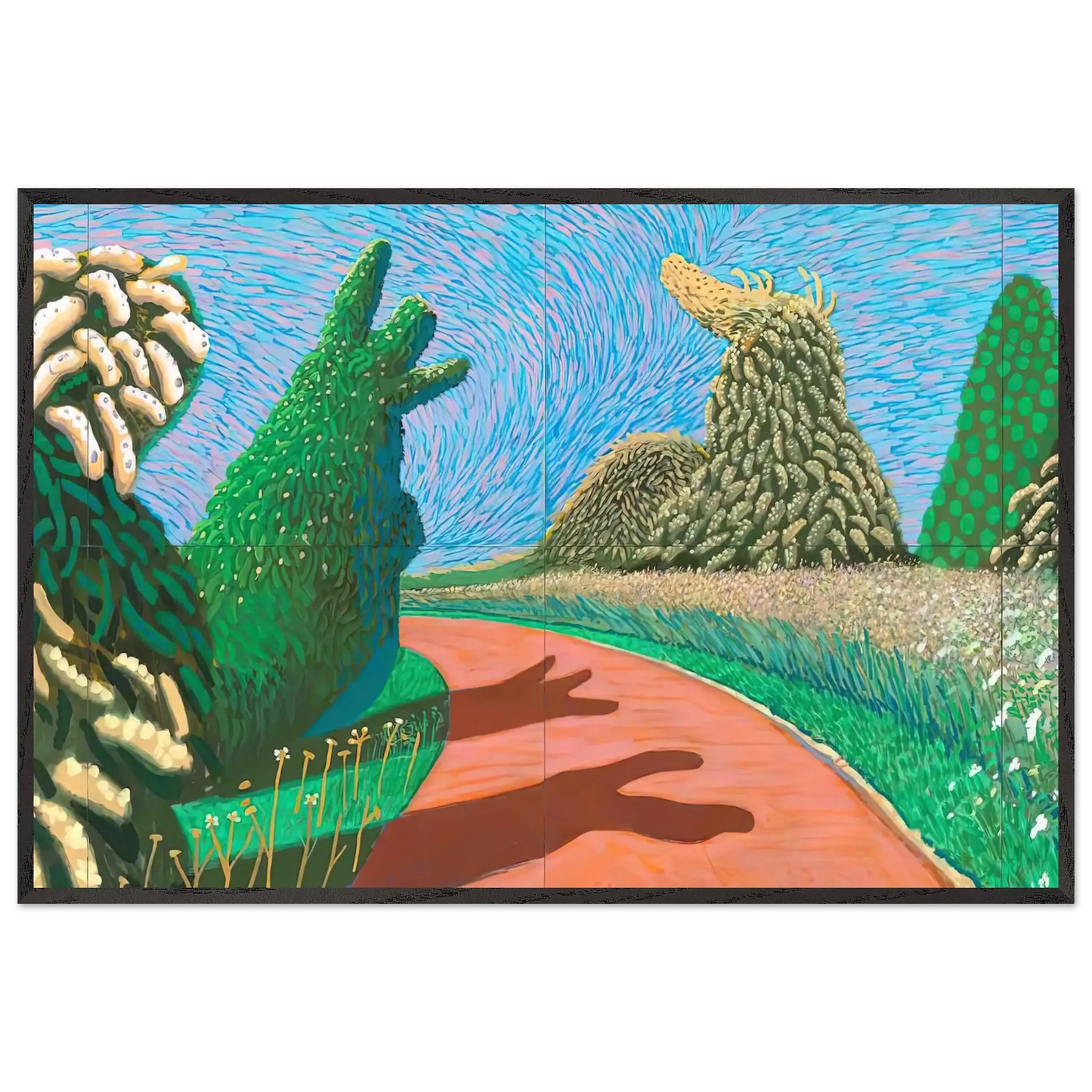 David Hockney - David Hockney Wall art - 30x30 cm / 12x12 Inches - Premium Wooden Framed Poster With Fine Art Paper - White frame