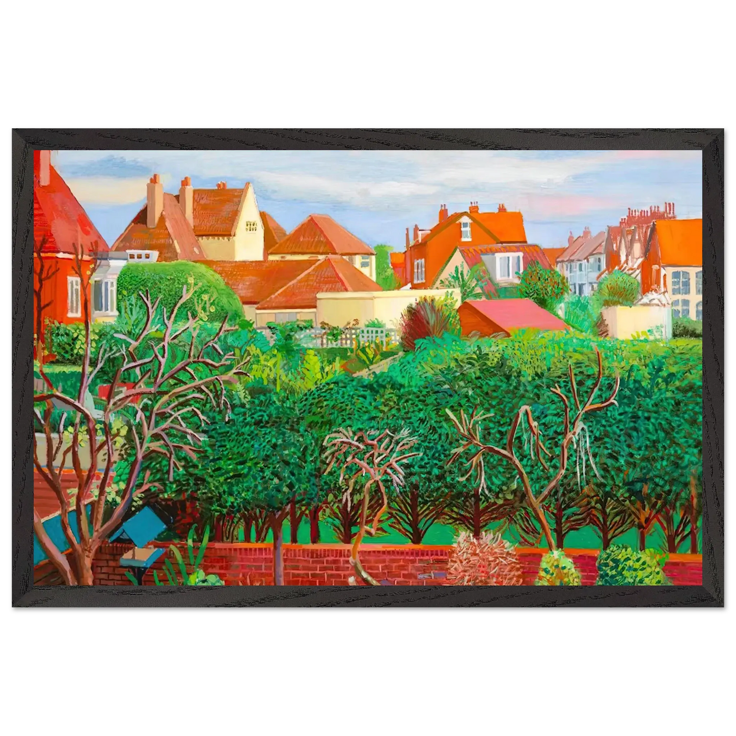 David Hockney - David Hockney Wall art - 40x50 cm / 16x20 Inches - Premium Wooden Framed Poster With Fine Art Paper - White frame