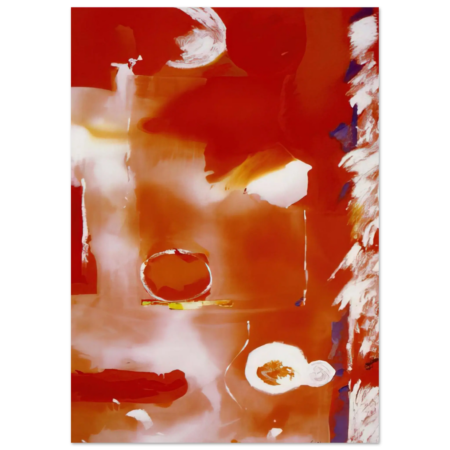 Helen Frankenthaler - Seeing the Moon on a Hot Summer Day - 1987 Wall art - 21x29.7 cm / 8x12" - Premium Wooden Framed Poster With Fine Art Paper - Black frame