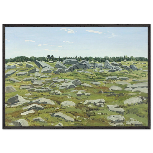 Study for Midday Barren - 1972 - Neil Welliver 70x100 cm / 28x40 inches Framed Art Print – Black Wooden Frame