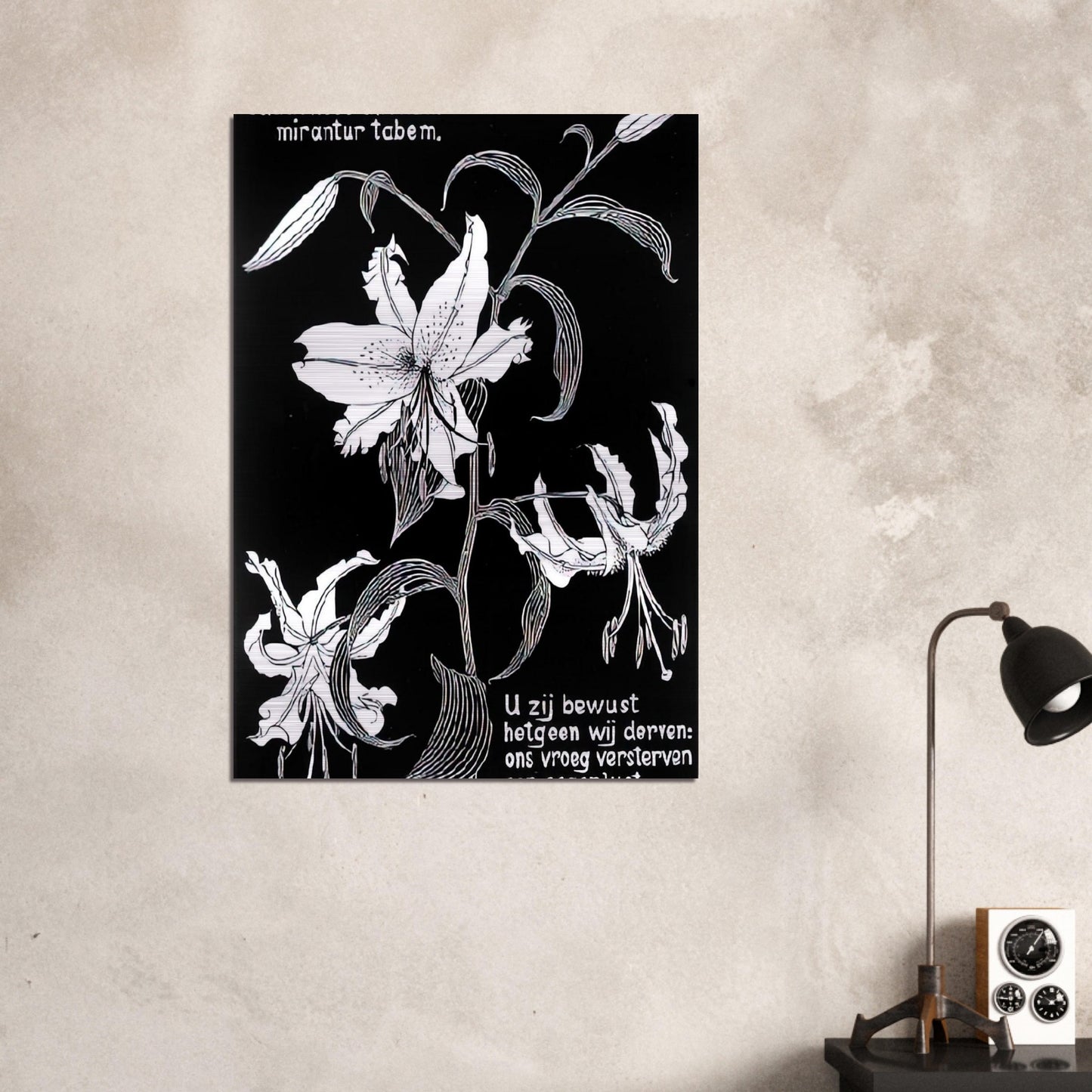 FLOWERS - MC Escher Brushed Aluminum Print - 70x100 cm / 28x40 inches | MC Escher Aluminum Print | MC Escher Prints | Maurits Cornelis Escher Prints
