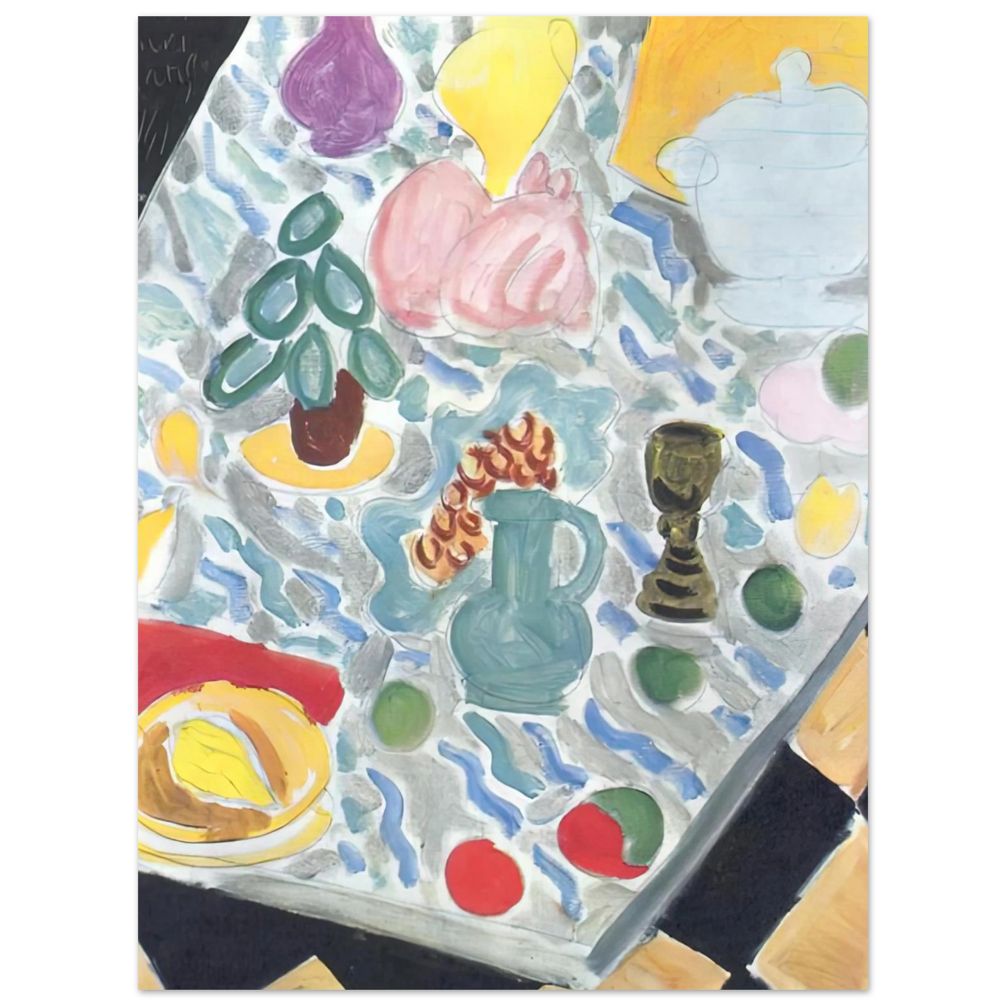 Henri Matisse - STILL LIFE WITH A MARBLE TABLE 1941  75x100 cm / 30x40inches Fine Art Poster