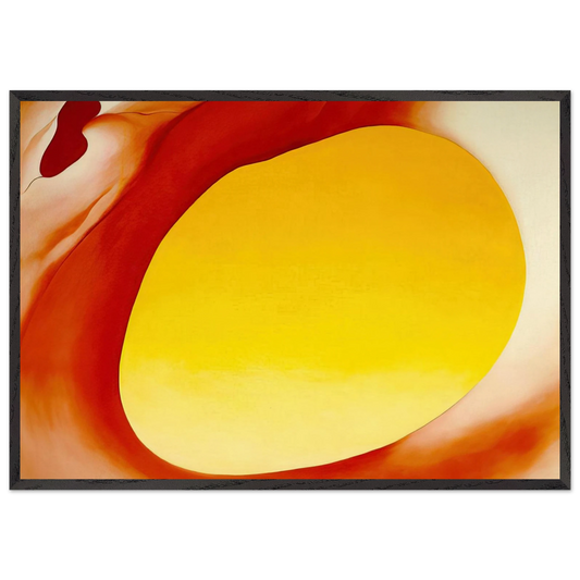 Pelvis Series - Red with Yellow - Georgia OKeeffe 70x100 cm / 28x40 inches Framed Art Print – Black Wooden Frame