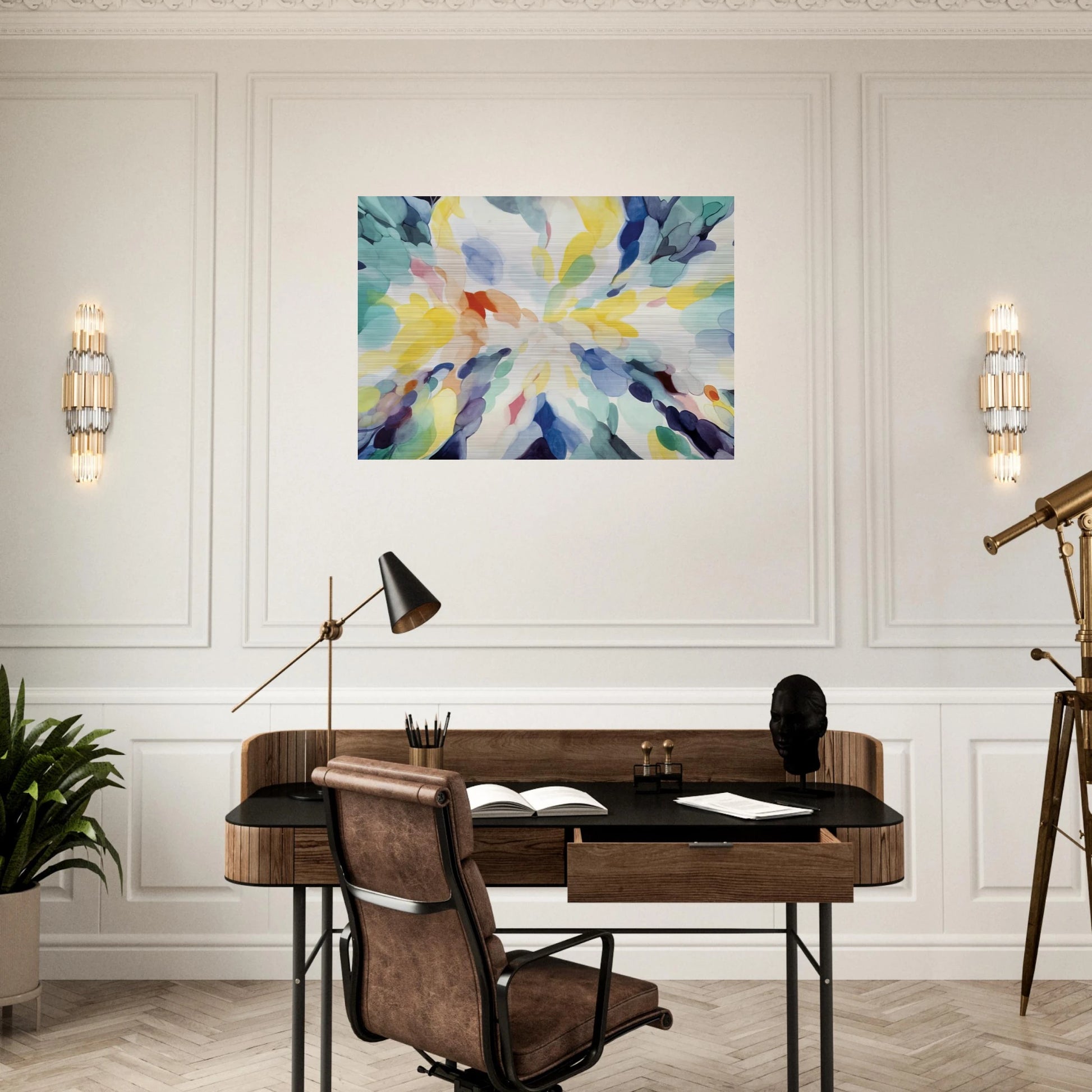 Wheel of Day - Alice Baber Brushed Aluminum Print - 70x100 cm / 28x40 inches | Alice Baber Aluminum Print | Alice Baber Prints