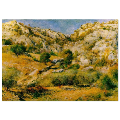 Rocky Craggs at l'Estaque - Pierre-Auguste Renoir Brushed Aluminum Print - 70x100 cm / 28x40 inches | Pierre-Auguste Renoir Aluminum Print | Pierre-Auguste Renoir Prints