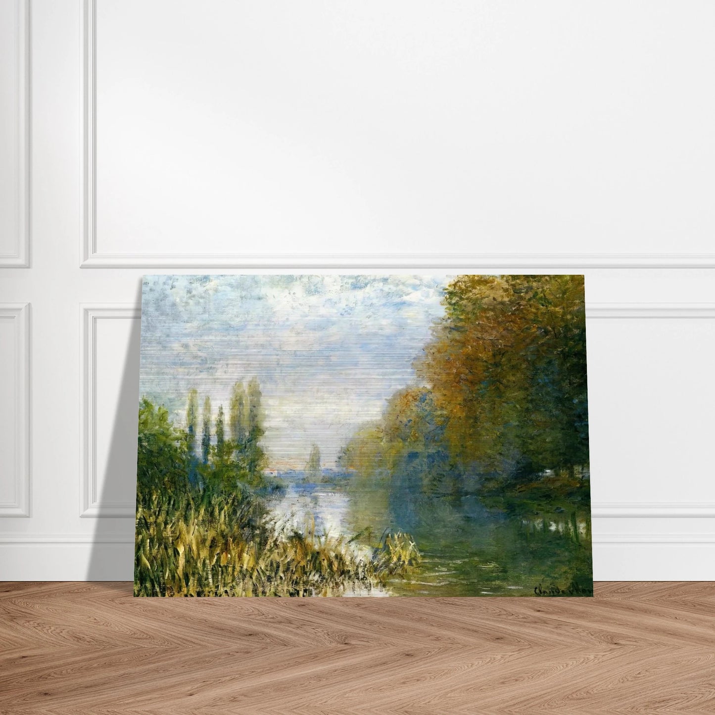The Banks of The Seine in Autumn - claude monet Brushed Aluminum Print - 70x100 cm / 28x40 inches | claude monet Aluminum Print | claude monet Prints