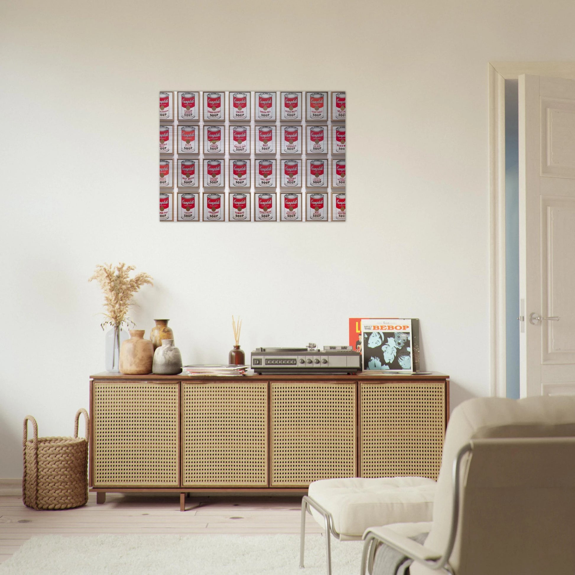 Campbell's Soup Cans - Andy Warhol Brushed Aluminum Print - 70x100 cm / 28x40 inches | Andy Warhol Aluminum Print | Andy Warhol Prints