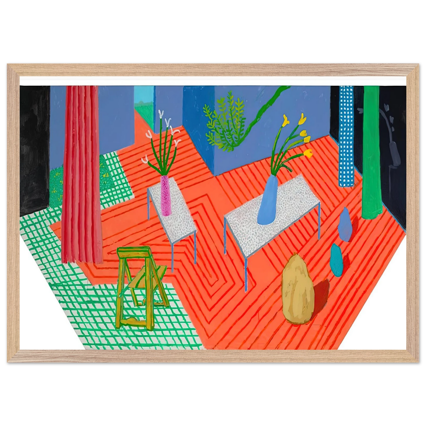 David Hockney - David Hockney Wall art - 30x40 cm / 12x16 inches - Premium Wooden Framed Poster With Fine Art Paper-canvas - White frame