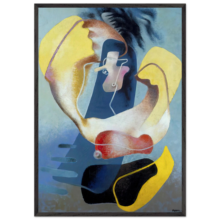 FIGURA NELLO SPAZIO I 1937 - Enrico Prampolini 70x100 cm / 28x40 inches Framed Art Print – Black Wooden Frame