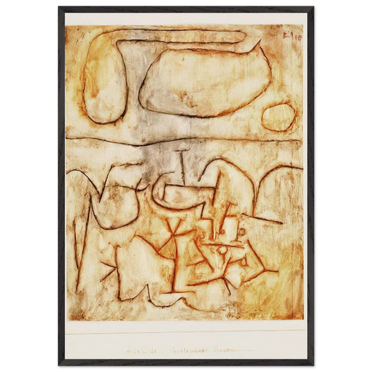 HISTORIC GROUND 1939 - Paul Klee 70x100 cm / 28x40 inches Framed Art Print – Black Wooden Frame