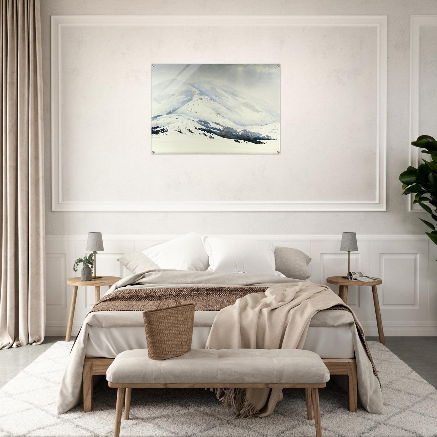 Snowy Mountain - Eyvind Earle Acrylic Print - 70x100 cm / 28x40″ inches