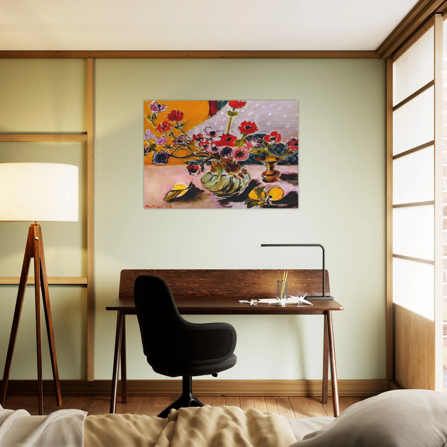 ANEMONES AND CHINESE VASE 1943 - Henri Matisse Brushed Aluminum Print - 70x100 cm / 28x40 inches | Henri Matisse Aluminum Print | Henri Matisse Prints