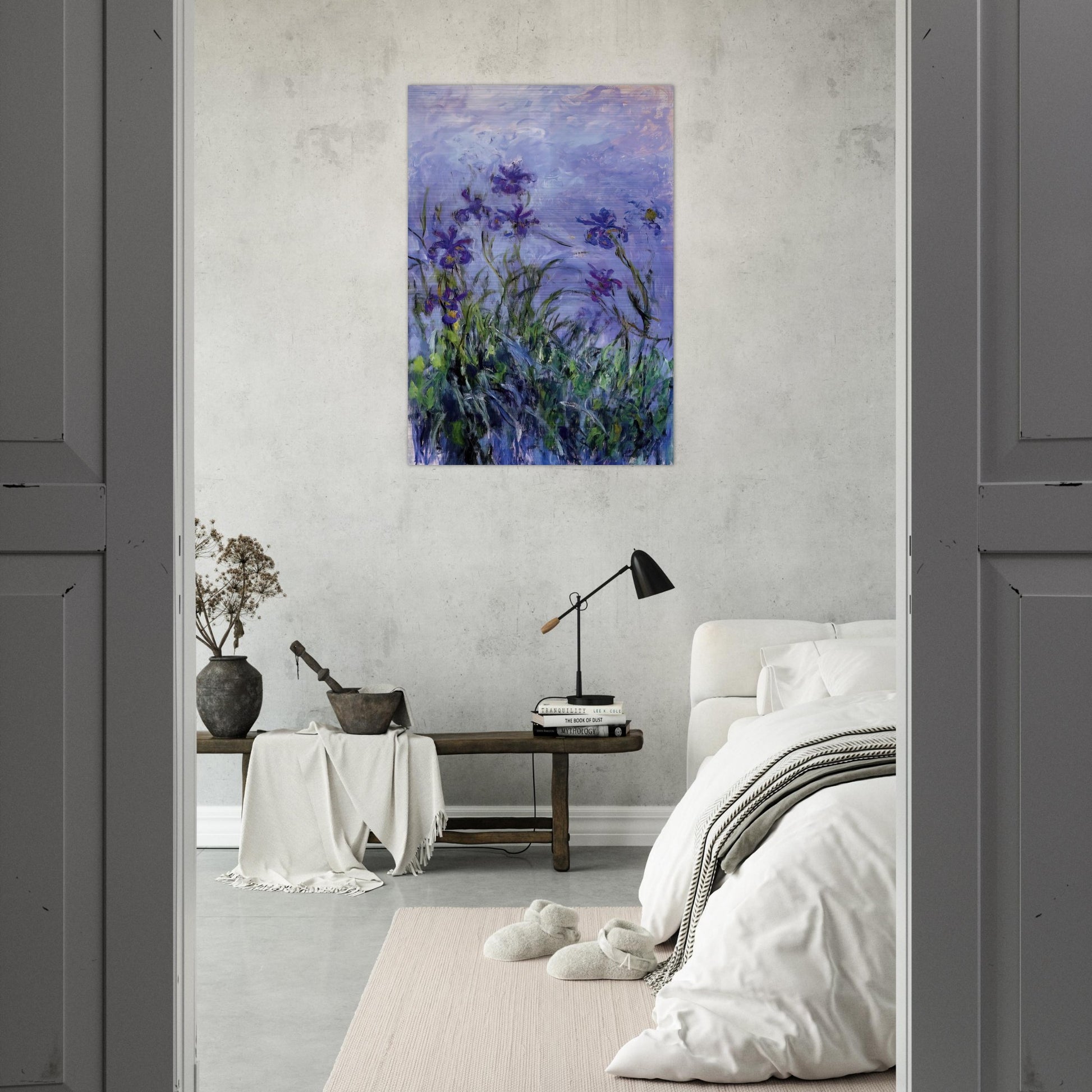 Lilac Irises - claude monet Brushed Aluminum Print - 70x100 cm / 28x40 inches | claude monet Aluminum Print | claude monet Prints