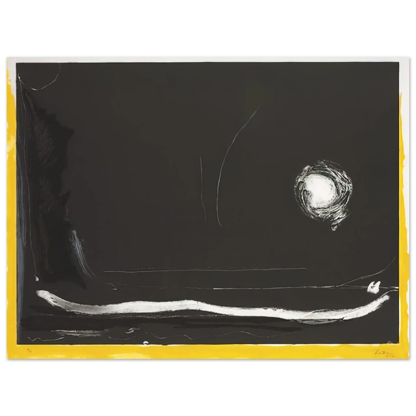 Helen Frankenthaler - Yellow Jack - 1985 Wall art - 21x29.7 cm / 8x12" - Premium Wooden Framed Poster With Fine Art Paper - Wood frame
