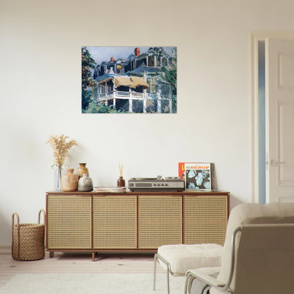 The Mansard Roof - Edward Hopper Brushed Aluminum Print - 70x100 cm / 28x40 inches | Edward Hopper Aluminum Print | Edward Hopper Prints