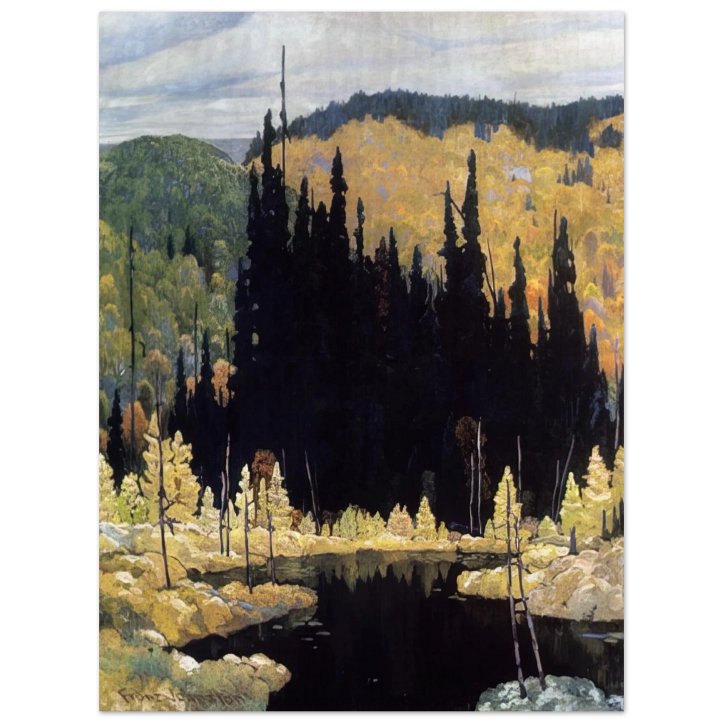 Frank Johnston - Autumn, Algoma - Art Nouveau Modern  75x100 cm / 30x40inches Fine Art Poster