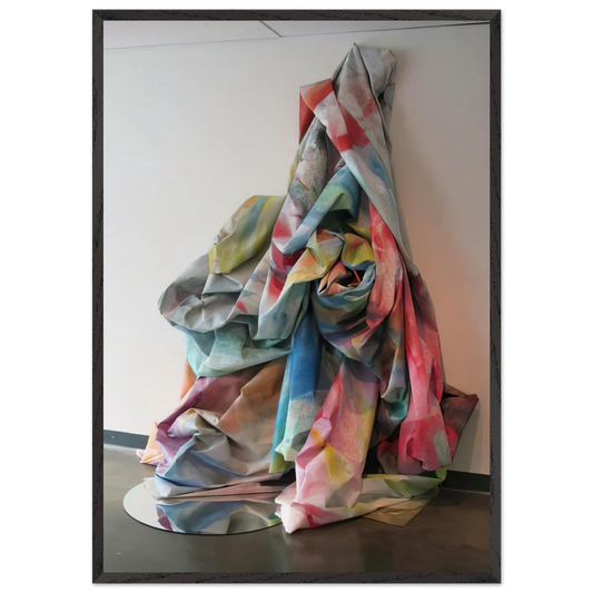 Wall Cascade with Mirror - Sam Gilliam 70x100 cm / 28x40 inches Framed Art Print – Black Wooden Frame