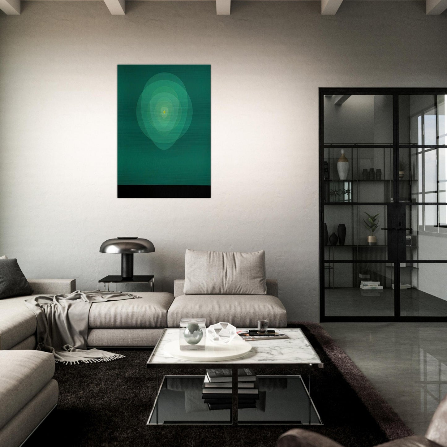 Green Mandala - 1969 - Clarence Holbrook Carter Brushed Aluminum Print - 70x100 cm / 28x40 inches | Clarence Holbrook Carter Aluminum Print | Clarence Holbrook Carter Prints